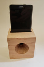 Load image into Gallery viewer, Phone AMP a hand made all wooden speaker for your cell phone Perfect for camping, picnics