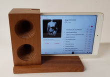Load image into Gallery viewer, The AMP Mini a hand made wooden passive speaker. fits an IPad Mini 2, 3, or 4