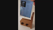 Load and play video in Gallery viewer, The AMP Mini a hand made wooden passive speaker. fits an IPad Mini 2, 3, or 4