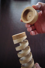 Load image into Gallery viewer, Marblelous Wooden Spiral is a handmade desktop marble wood toy.