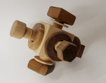 Load image into Gallery viewer, Wooden Activity Cube Nuts and Bolts Montessori toys