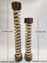 Load image into Gallery viewer, The "Long Way Around" Spiral is handmade desktop marble wood toy made from Maple.