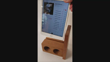 Load and play video in Gallery viewer, The AMP Mini a hand made wooden passive speaker. fits an IPad Mini 2, 3, or 4
