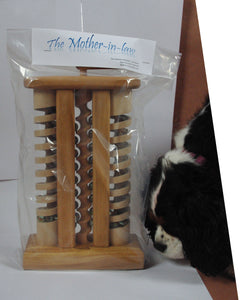 The Mother-in-Law is a wooden toy with marbles made by hand in Vermont.