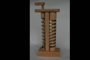 The Crank: A wooden toy with marbles hand crafted in Vermont.