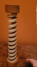 Load image into Gallery viewer, Marblelous Wooden Spiral is a handmade desktop marble wood toy.
